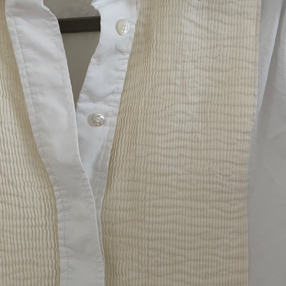 Tory Burch Tuxedo Style oversized White Button Down Size 6 Small - Picture 3 of 5